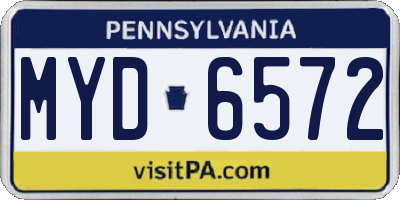 PA license plate MYD6572