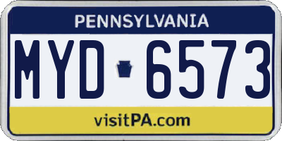 PA license plate MYD6573