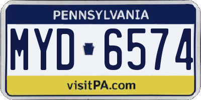 PA license plate MYD6574