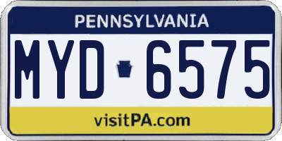 PA license plate MYD6575
