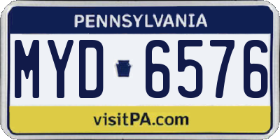 PA license plate MYD6576