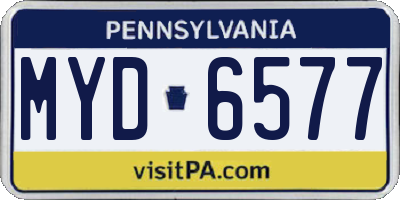 PA license plate MYD6577
