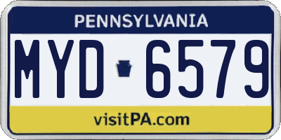 PA license plate MYD6579
