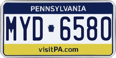 PA license plate MYD6580