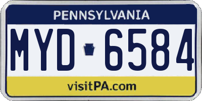PA license plate MYD6584