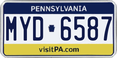 PA license plate MYD6587