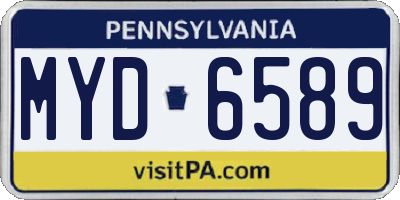 PA license plate MYD6589