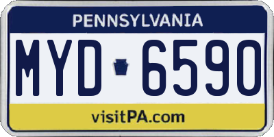 PA license plate MYD6590