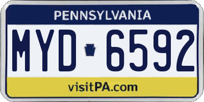 PA license plate MYD6592