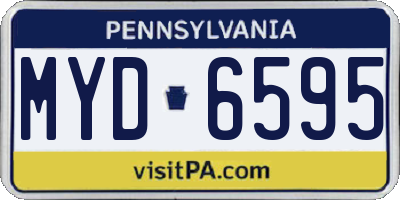 PA license plate MYD6595