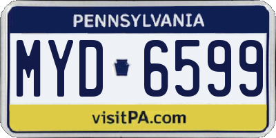 PA license plate MYD6599