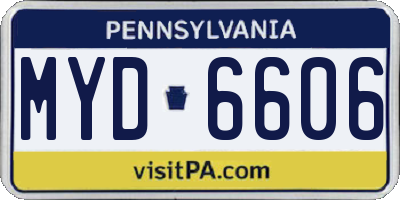 PA license plate MYD6606