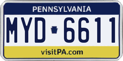 PA license plate MYD6611