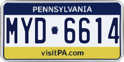 PA license plate MYD6614