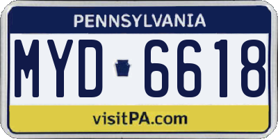 PA license plate MYD6618