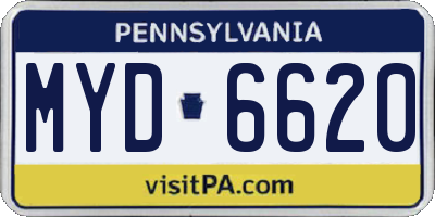 PA license plate MYD6620