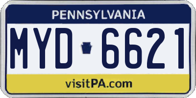 PA license plate MYD6621
