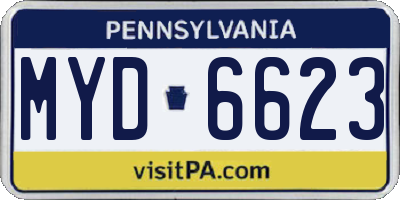 PA license plate MYD6623