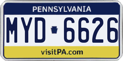 PA license plate MYD6626