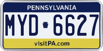 PA license plate MYD6627