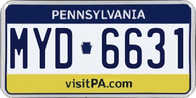 PA license plate MYD6631