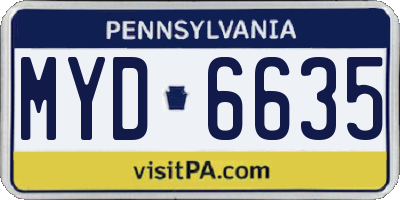 PA license plate MYD6635