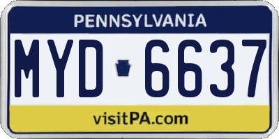 PA license plate MYD6637
