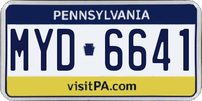 PA license plate MYD6641