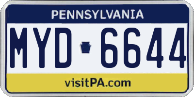 PA license plate MYD6644