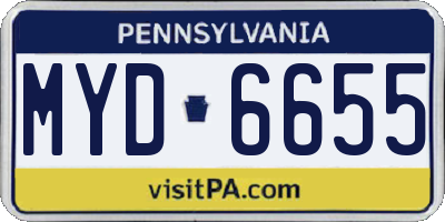 PA license plate MYD6655