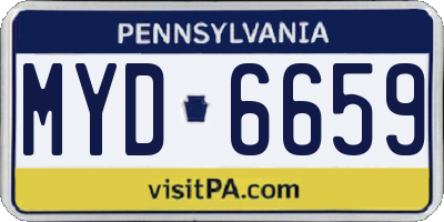 PA license plate MYD6659