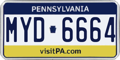 PA license plate MYD6664