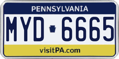 PA license plate MYD6665