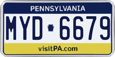 PA license plate MYD6679