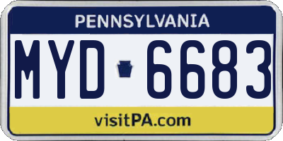 PA license plate MYD6683