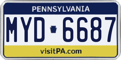 PA license plate MYD6687
