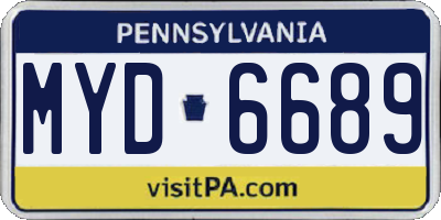 PA license plate MYD6689