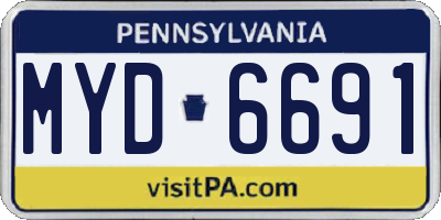 PA license plate MYD6691