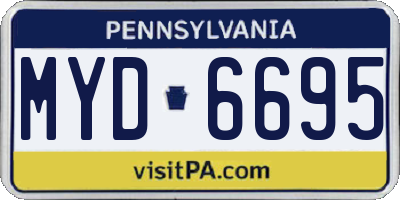 PA license plate MYD6695