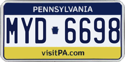 PA license plate MYD6698