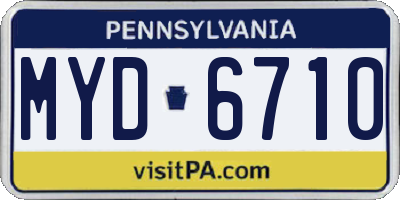 PA license plate MYD6710