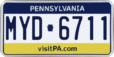 PA license plate MYD6711