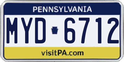 PA license plate MYD6712