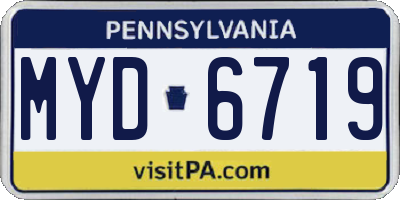 PA license plate MYD6719