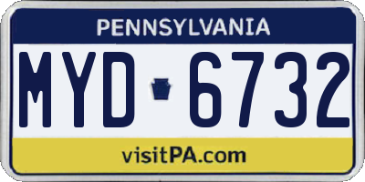 PA license plate MYD6732