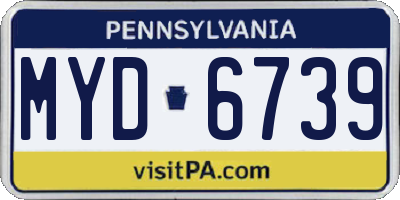 PA license plate MYD6739