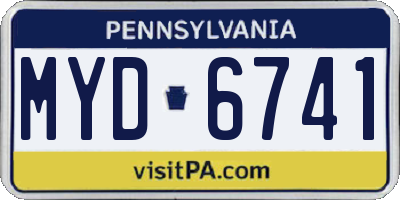 PA license plate MYD6741
