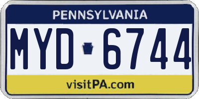 PA license plate MYD6744