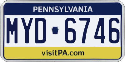 PA license plate MYD6746