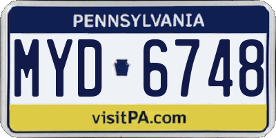PA license plate MYD6748